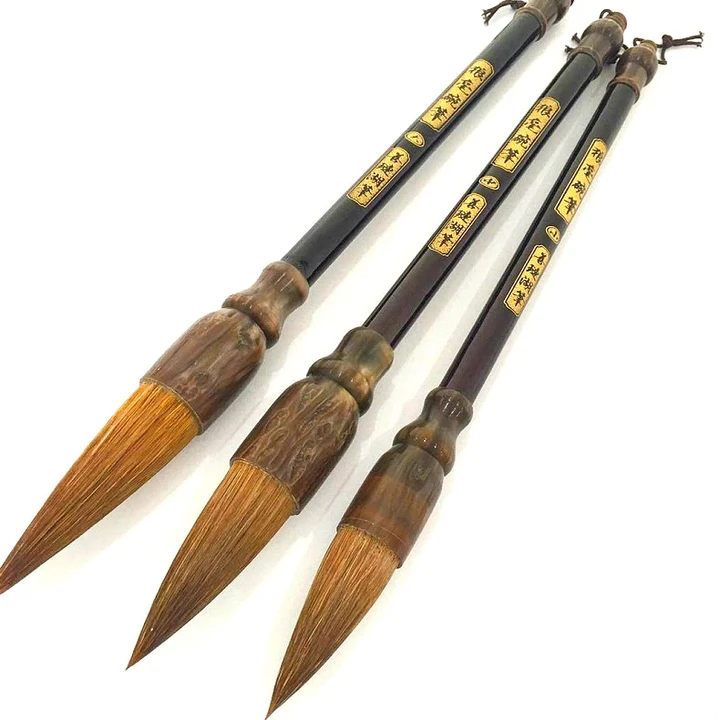 3pcs/set Chinese Traditional Calligraphy Painting Brush Landscape Large/Medium/Small Size Pen Brush Weasel Hair Writing Brush