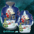 Biker Santa Claus Christmas Pullover Hoodie