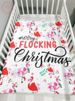Flamingo Merry Flocking Christmas Fleece Blanket - Diosweater
