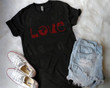 Cat Lover LOVE 2D Valentine T-shirt Ver 1