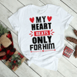 My Heart Beats Only For You 2D Valentine Couple T-Shirt White Ver
