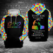 To My Son Never Forget That I Love You Autism Hoodie - Mom