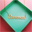 Carmen - Gold Name Necklace - Personalized Jewellery - Free Gift Box & Bag - Pendants Italic Christmas