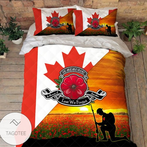 Remembrance Day Bedding Lest We Forget Canadian Quilt Bedding Set