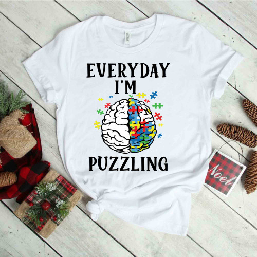 Everyday I'm Puzzling - World Autism Day 2D T-shirt