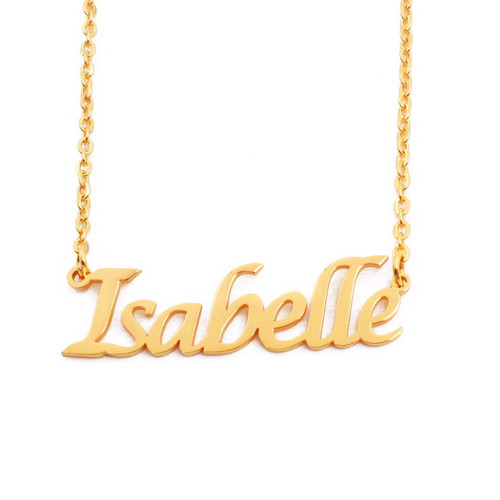 Isabelle- Gold Name Necklace - Personalized Jewellery - Free Gift Box & Bag - Pendants Italic Christmas