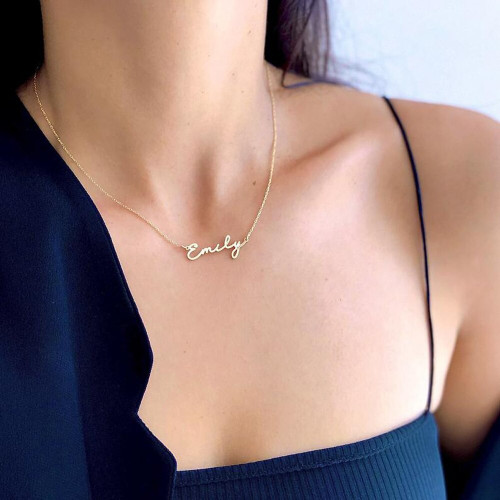 Emily - Gold Name Necklace - Personalized Jewellery - Free Gift Box & Bag - Pendants Italic Christmas