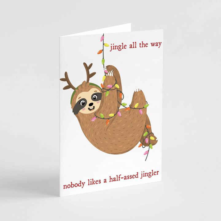 24 Funny Sloth Christmas Cards - Jingle All The Way Nobody Likes A Half-Assed Jingler - Holiday Greetings Box Set 6606