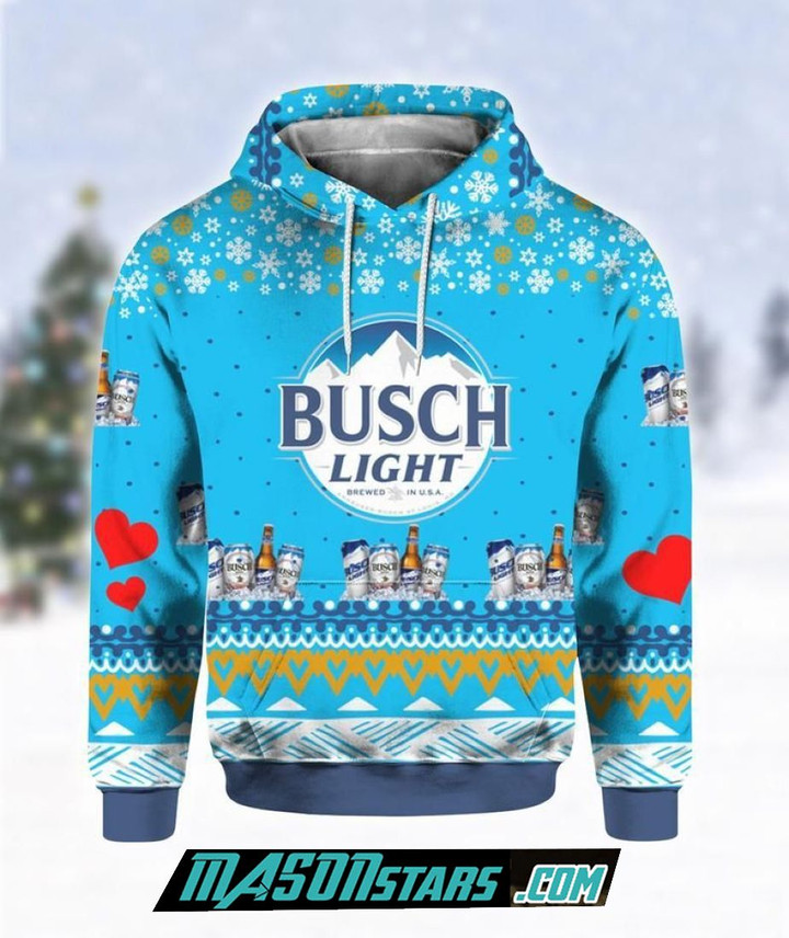 Busch Light Beer Christmas Pullover Hoodie