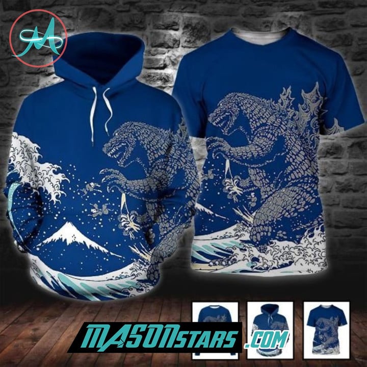 Great Wave of Godzilla Pullover Hoodie