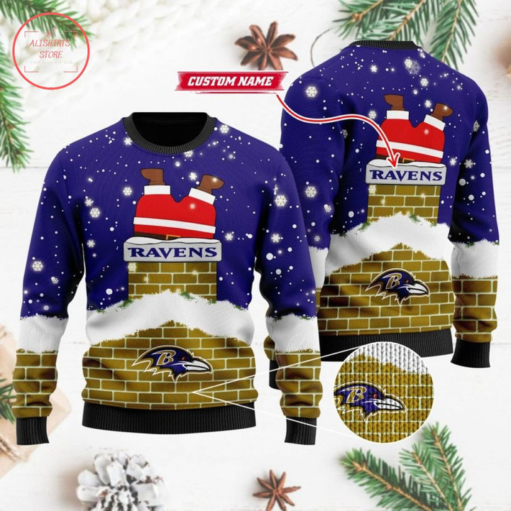Baltimore Ravens Santa Claus Custom Ugly Christmas Sweater