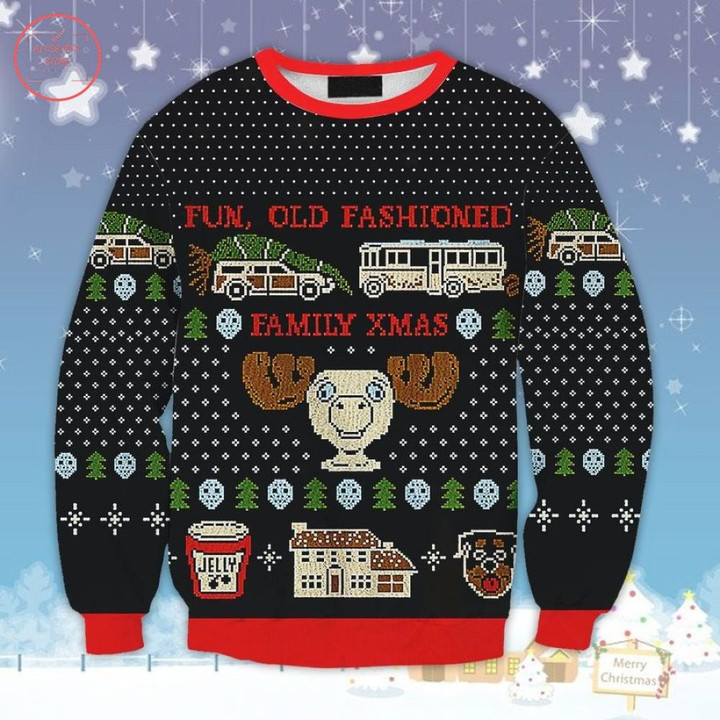 Fun Old Fashioned Family Xmas Ugly Christmas Sweater