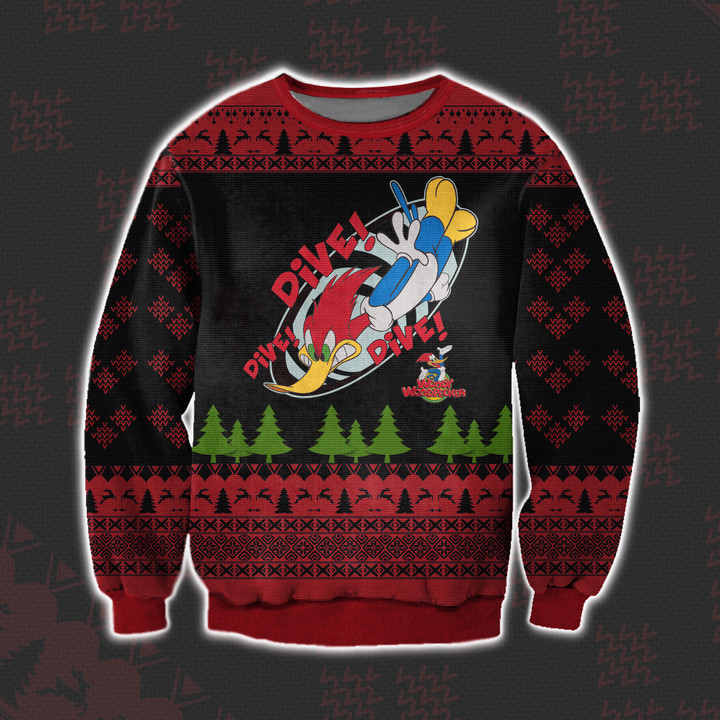 Woody Woodpecker Dive Dive Dive Ugly Christmas Sweater