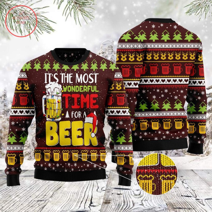Time For Beer Ugly Christmas Sweater