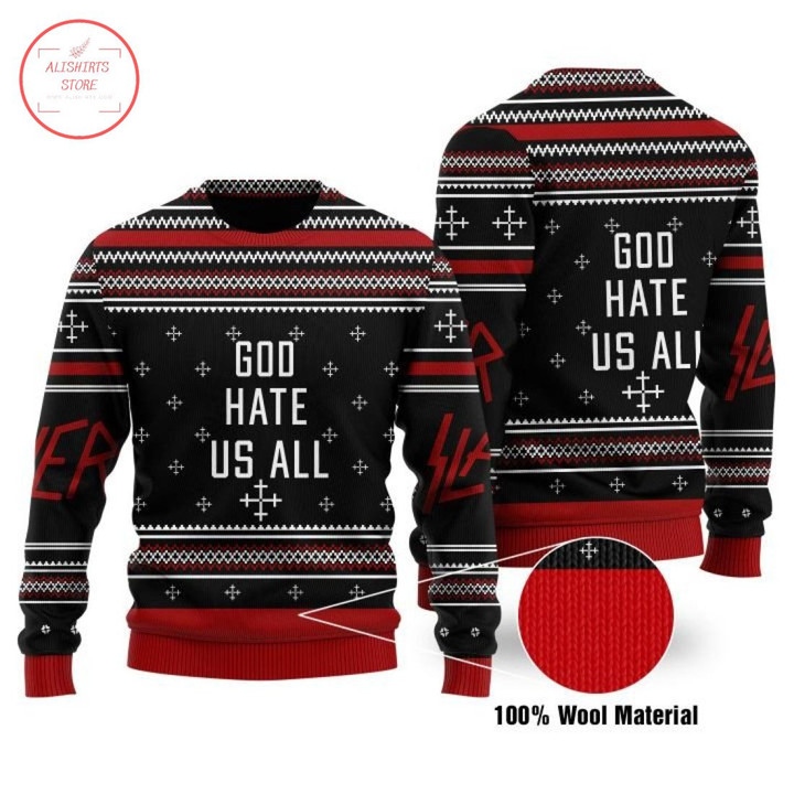 Slayer God Hate Us All Ugly Christmas Sweater