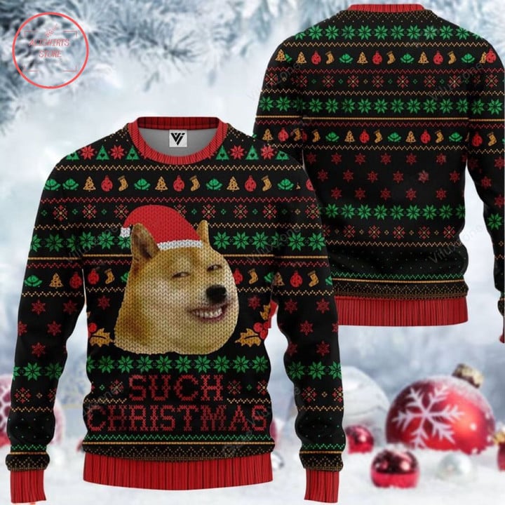 Shiba Dog Meme Ugly Christmas Sweater
