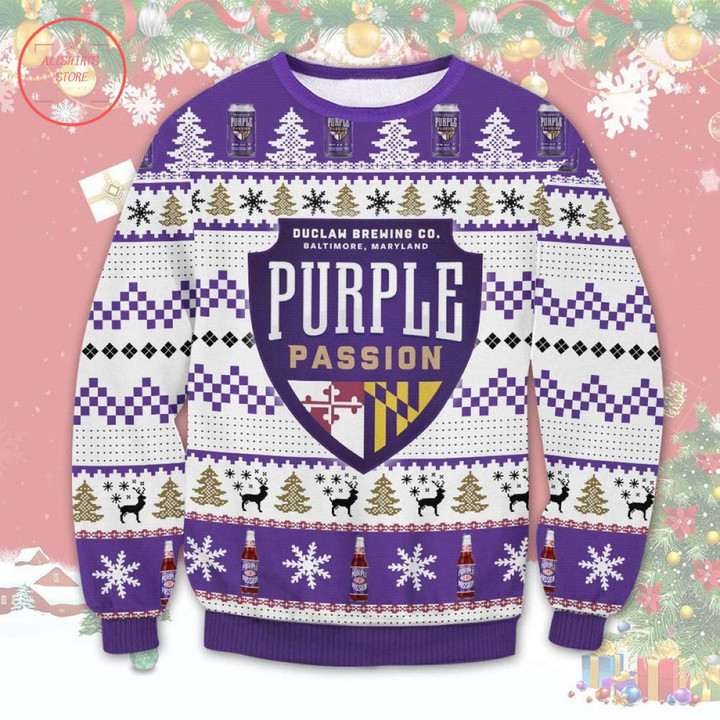 Purple Passion Beer Ugly Christmas Sweater