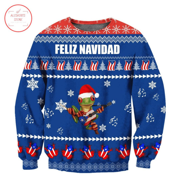 Puerto Rico Coqui Ugly Christmas Sweater