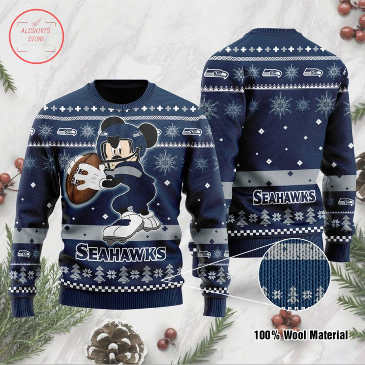 Seattle Seahawks Mickey Mouse Ugly Christmas Sweater