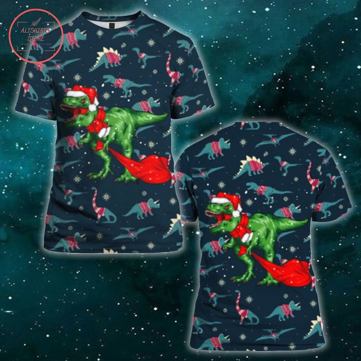 T-Rex Christmas 3D All Over Print Shirts, Hoodie - Diosweater