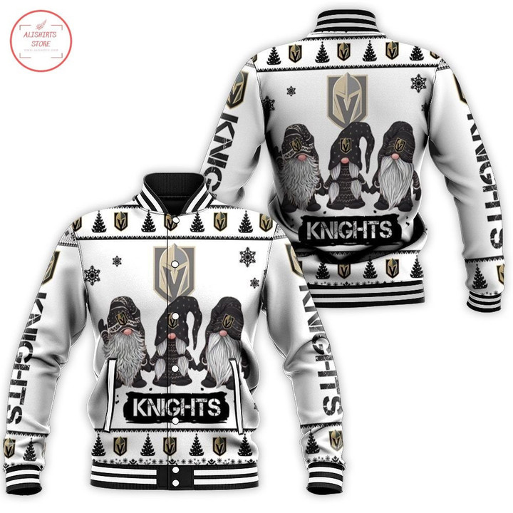 Christmas Gnomes Vegas Golden Knights Ugly Baseball Jacket - Diosweater