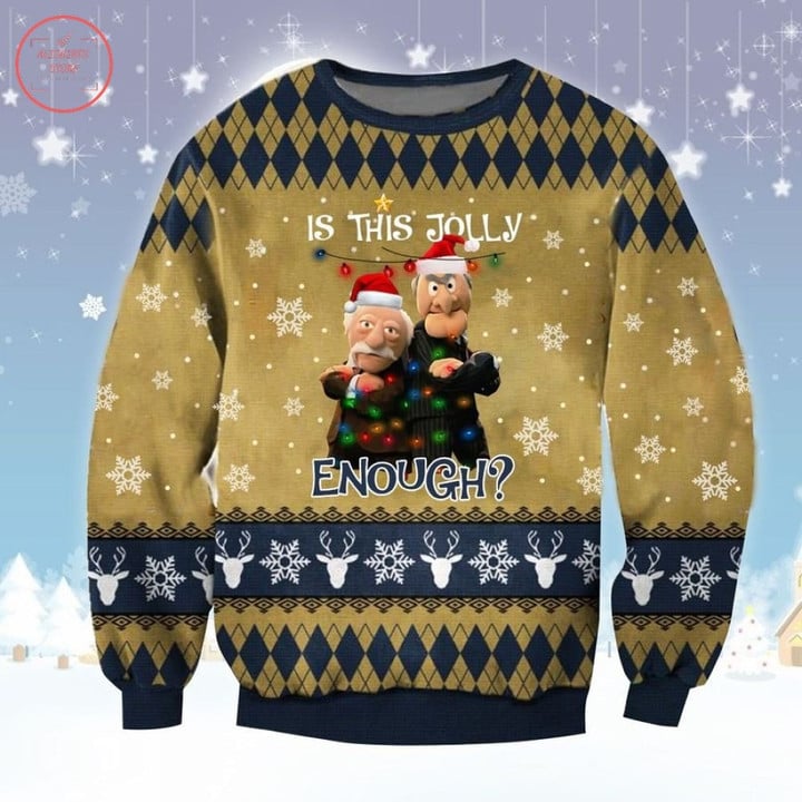 Statler Waldorf Is This Jolly Enough Muppet Ugly Christmas Sweater - Diosweater