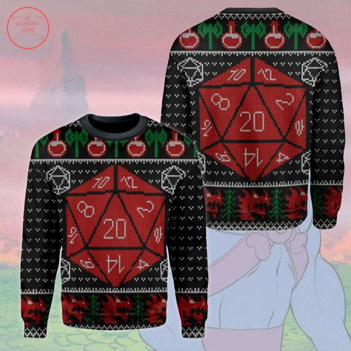 Dungeons And Dragons All Over Printed Ugly Christmas Sweater - Diosweater