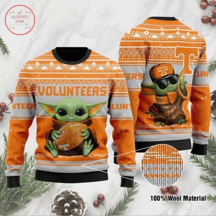 Baby Yoda Tennessee Volunteers Ugly Christmas Sweater - Diosweater