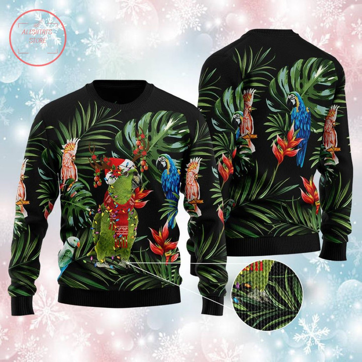 Parrot Tropical in Christmas Ugly Sweater - Diosweater