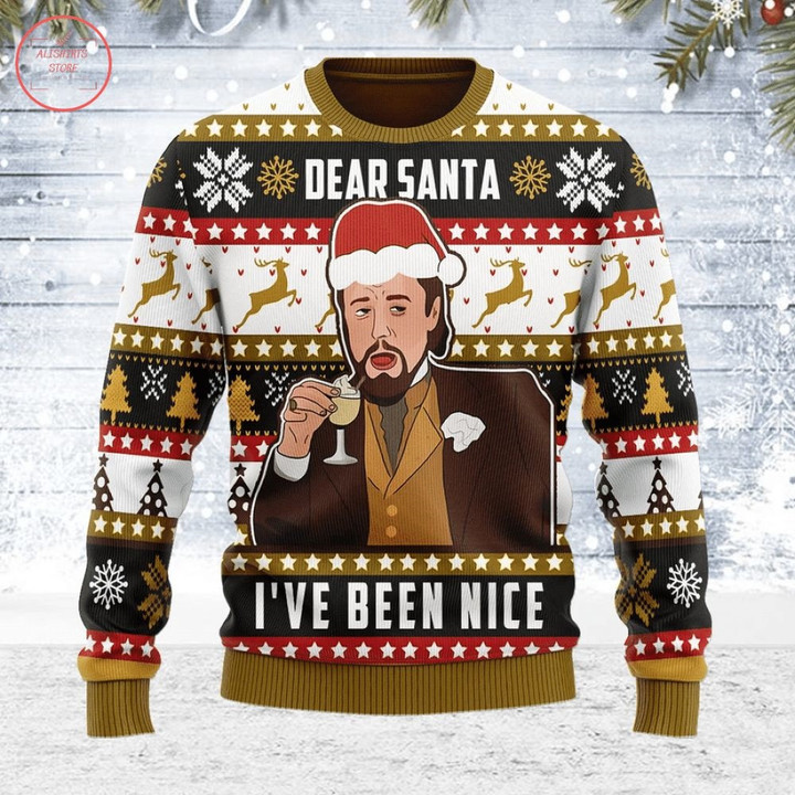 Leo Laughing Meme Ugly Christmas Sweater - Diosweater
