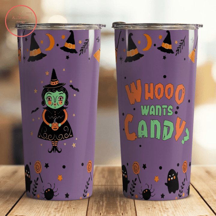 Whooo Wants Candy in Halloween Nightmare Tumbler - Diosweater