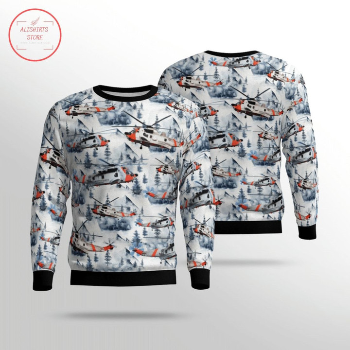 Royal Norwegian Air Force Sea King Ugly Christmas Sweater - Diosweater