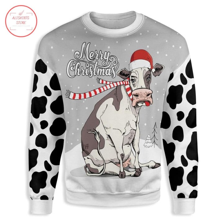 Merry Christmas Cow Farmer Christmas Sweater - Diosweater