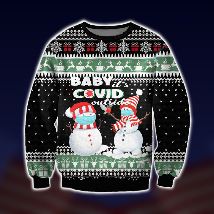 Baby It's Covid Outhere Ugly Christmas Sweater