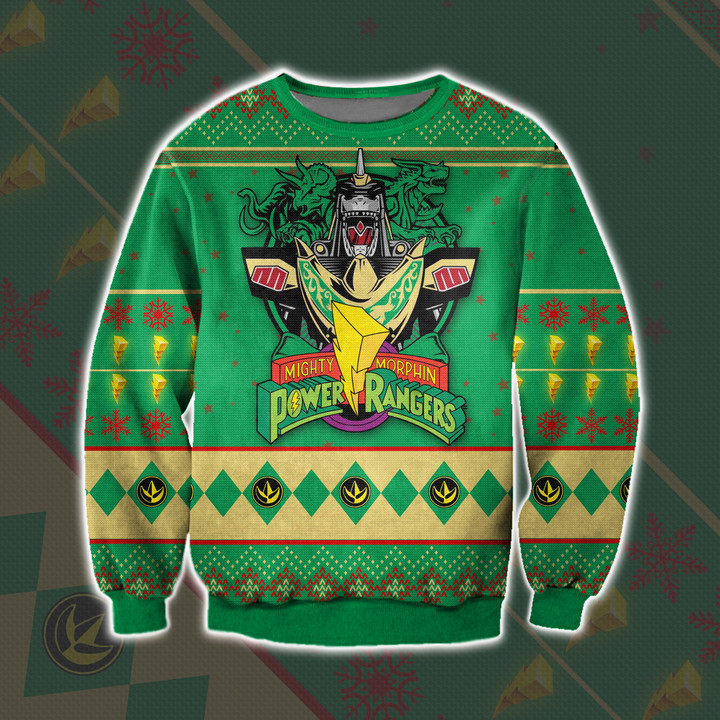 Dragonzord and Green Ranger Mighty Morphin Power Rangers Ugly Christmas Sweater