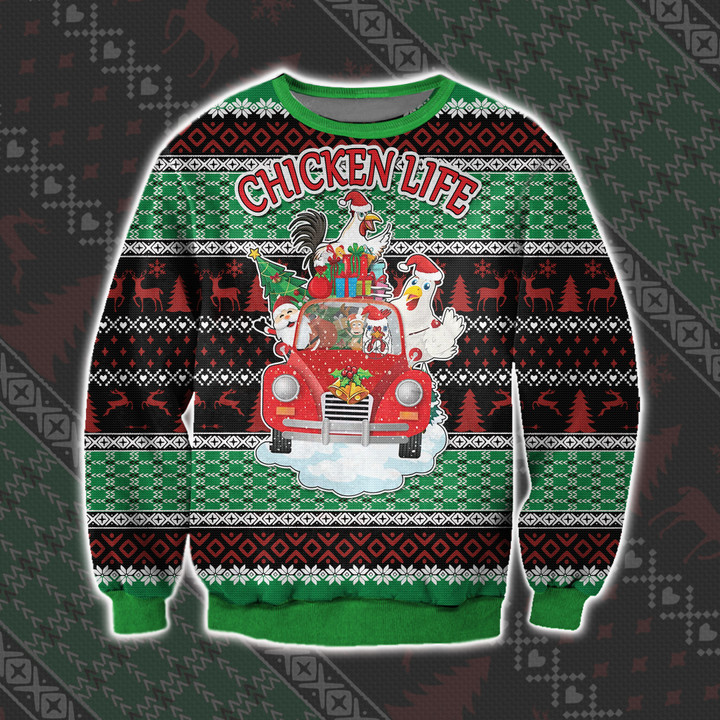 Chicken Life Merry Xmas Ugly Christmas Sweater