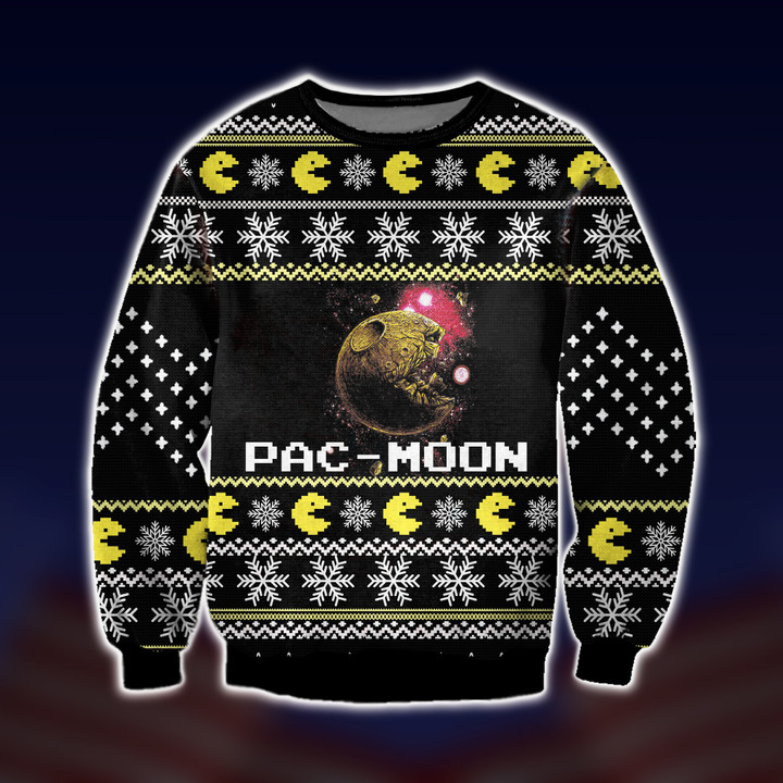 Moon Pac Man Ugly Christmas Sweater