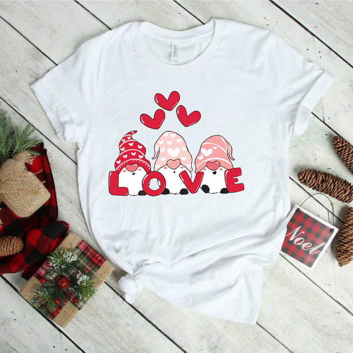 Three Gnomes Love 2D Valentine T-shirt