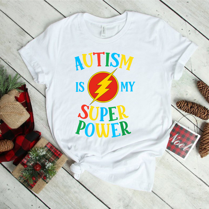 Autism Is My Super Power World Autism's Day 2D T-shirt