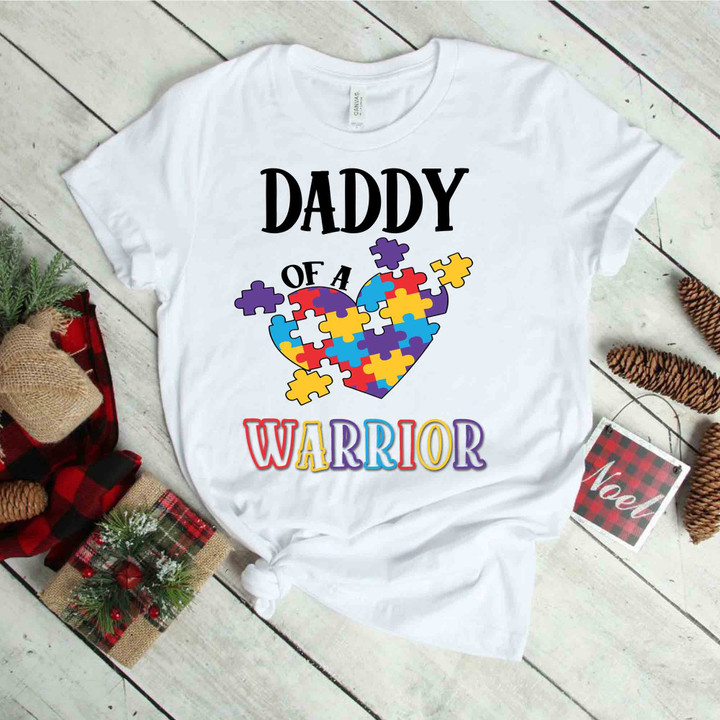 Daddy Of A Warrior - World Autism Day 2D T-shirt
