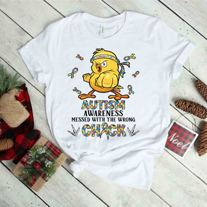 Autism Awareness Messed With The Wrong Chick - World Autism's Day 2D T-shirt