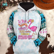 Flamingo All Over Print Pullover Hoodie