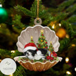Black And White Shih Tzu Sleeping Pearl In Christmas Ornament