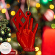 Red Hand Holding K Sign Shaped Ornament