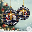 One Nation Under God Eagles Cross Shaped Ornament