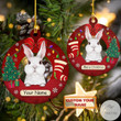 Personalized Christmas Rabbit Shaped Ornament