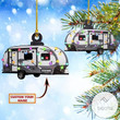 Personalized Camping Caravan Christmas Light Shaped Ornament