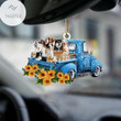 DogBlue Truck Car Take The Trip Classic Christmas Ornament