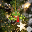Frog Happy Christmas Ornament