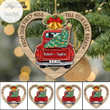 Personalized Couple Red Truck Christmas Ornament